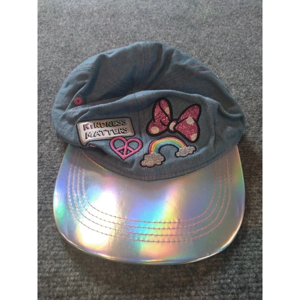 Disney Parks Minnie Mouse Kindness Matters Denim Baseball Cap Girls Hat